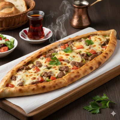 Kuşbaşılı Kaşarlı Pide